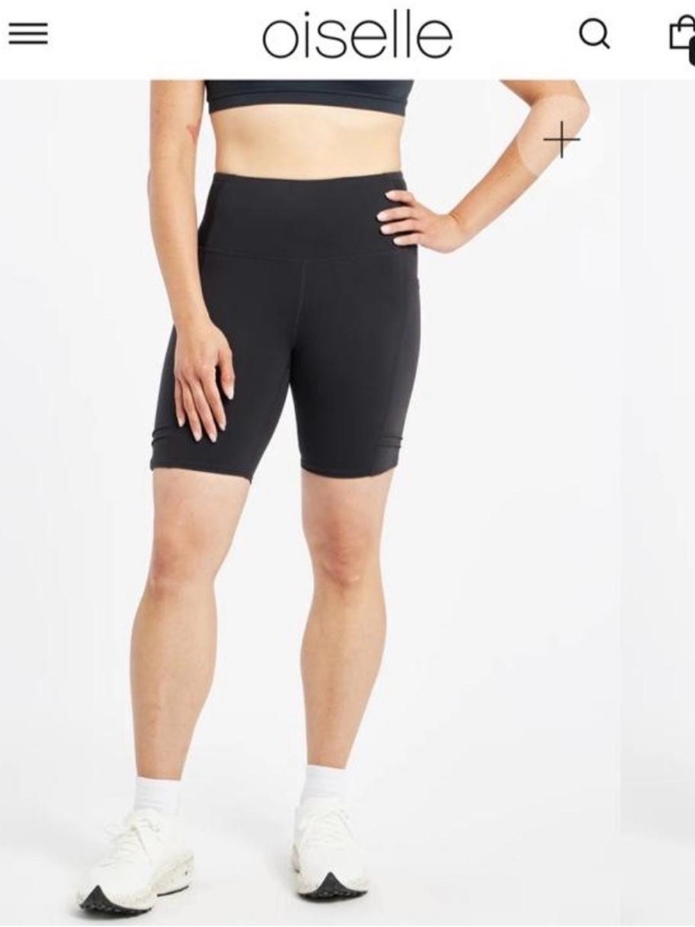 oiselle Black High-Rise Bike Shorts with Side Pocket Size 8